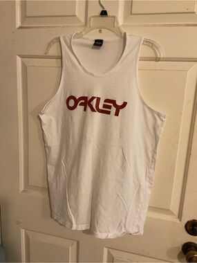 Classic Oakley Mark 3 White Tank Top with Red Logo Sz.XL